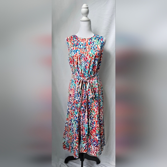 Shelby & Palmer Colorful Polka Dot Belted Dress – Size M - Picture 1 of 4